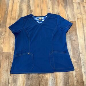 Dickies Navy Scrub Top – 2XL – Camo Accent – Excellent Condition